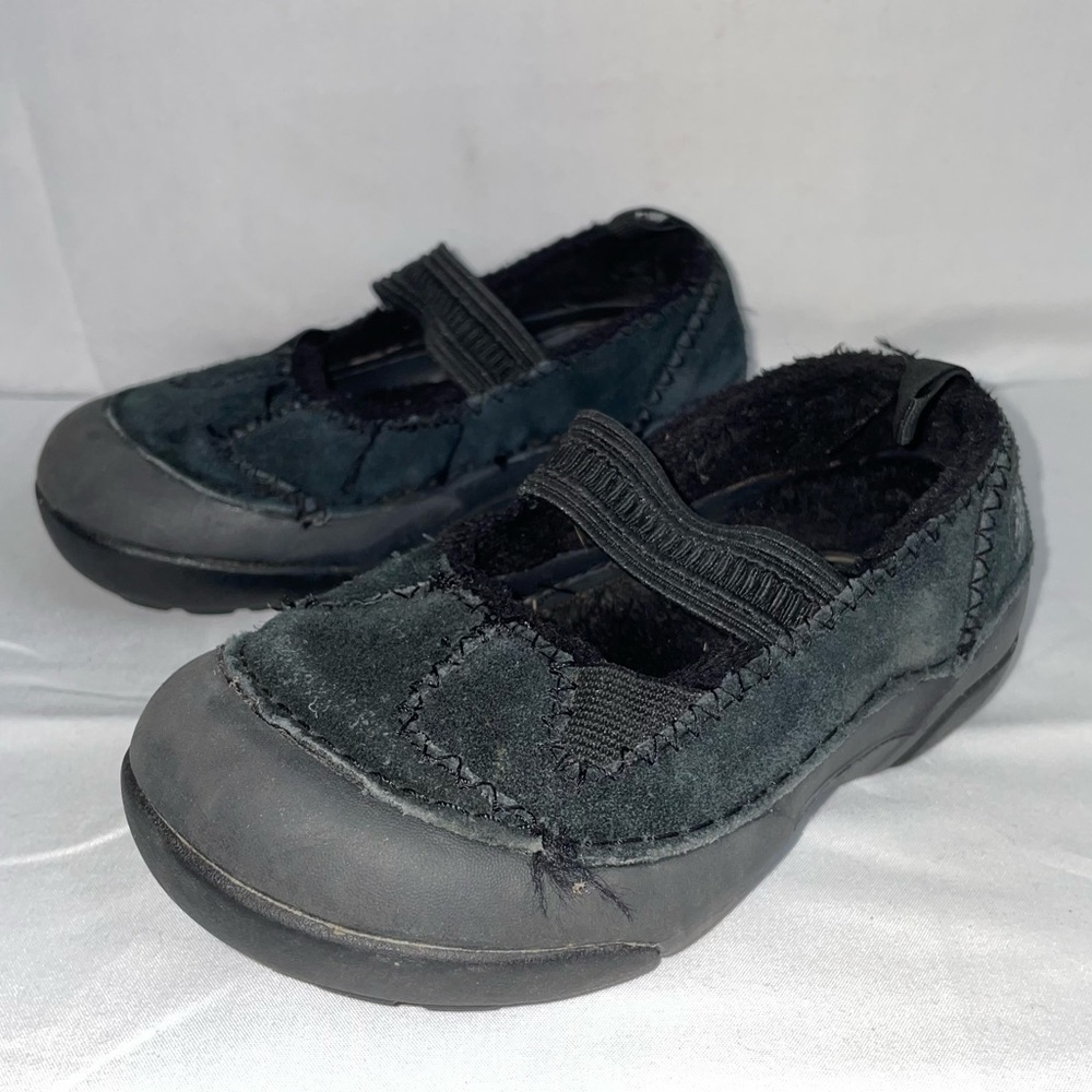 Crocs Dawson Mary Jane Faux Fur Lining Suede Upper Rubber Sole Round Toe Slip on